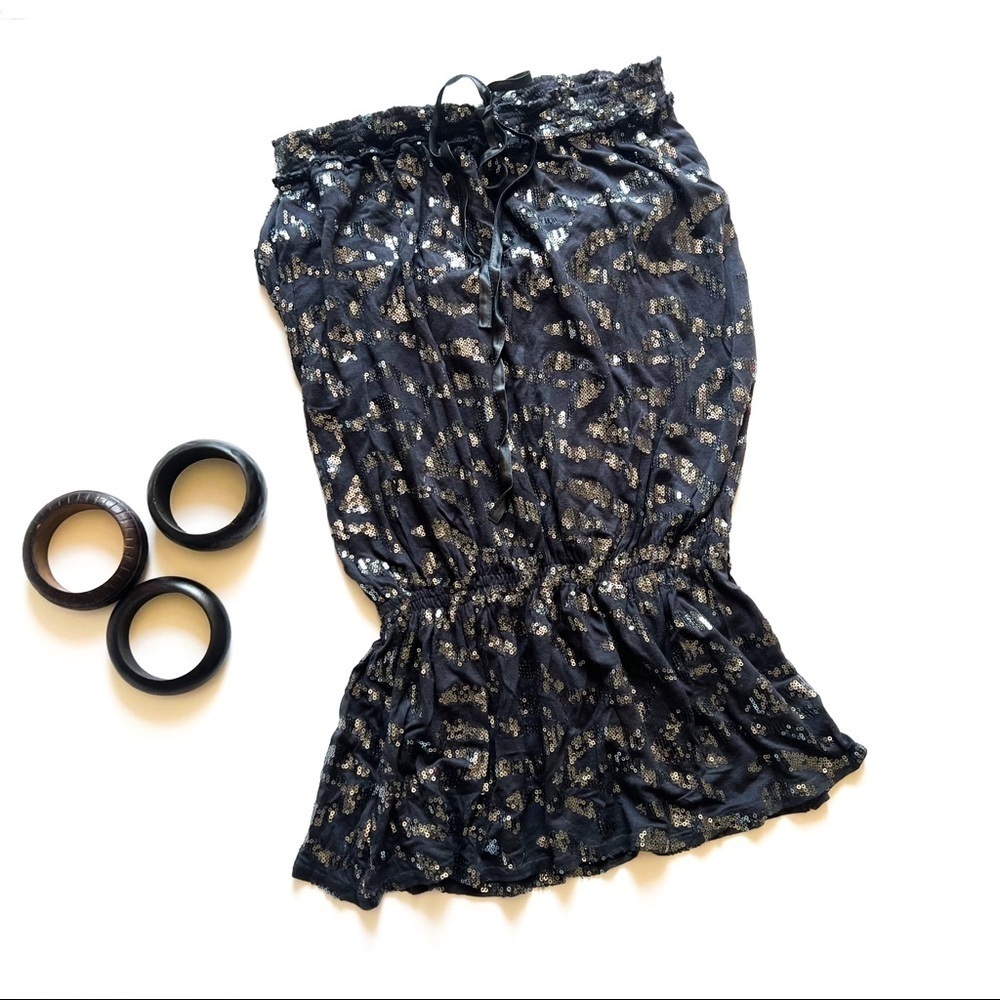 Vanita Rosa Paris Luxe Midnight Sky Sequin Dress / Halter / Resort Cover-up S - Picture 2 of 14